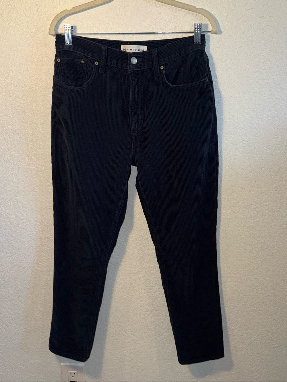 Denim Forum The Yoko High Rise Slim Gray Corduroy Casual Pants Size 29
